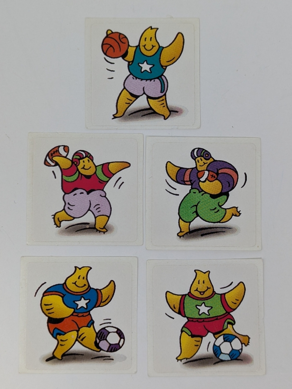 Vintage Stickers Star Character Sports Soccer Football Basketball Reward